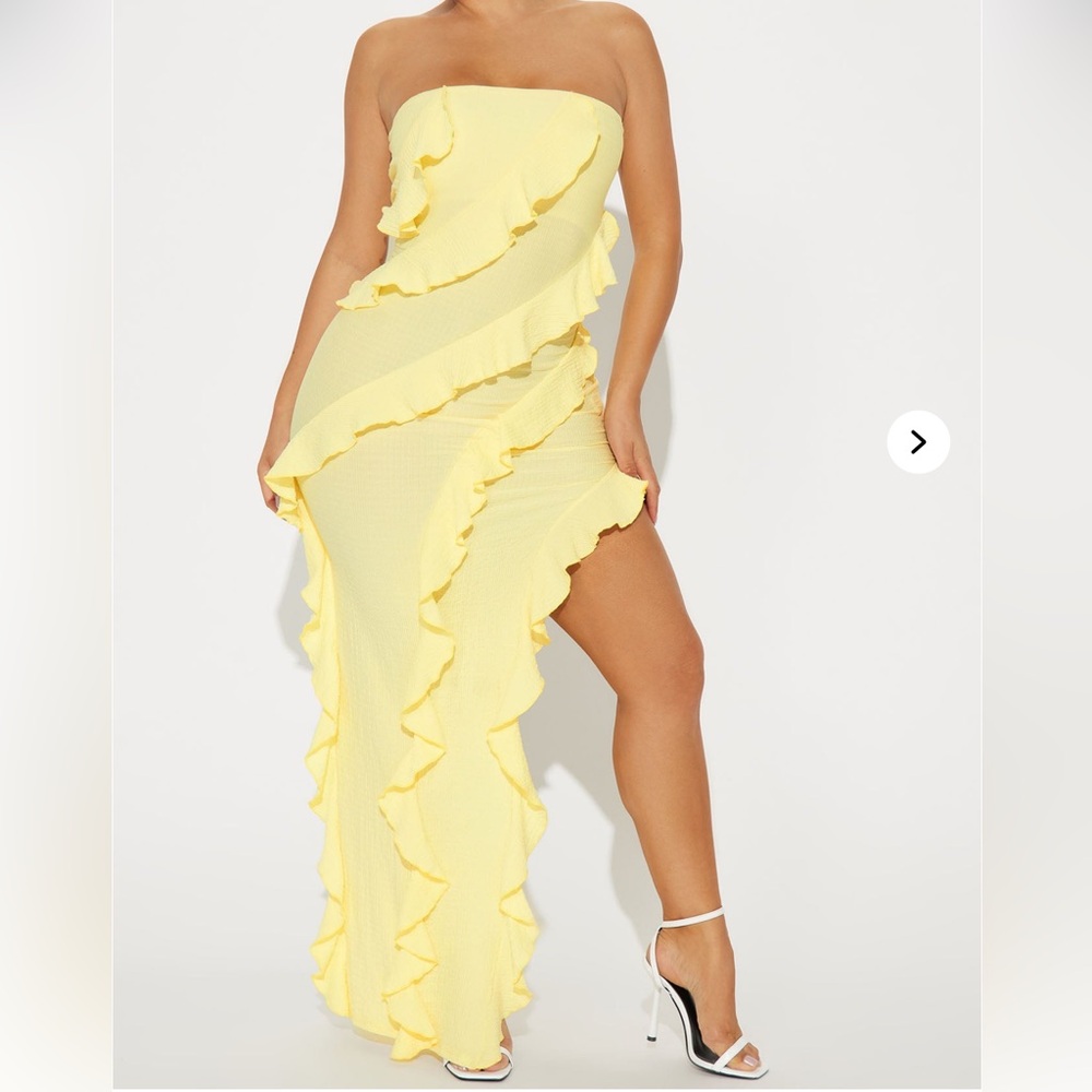 Yellow Ruffle Maxi Dress